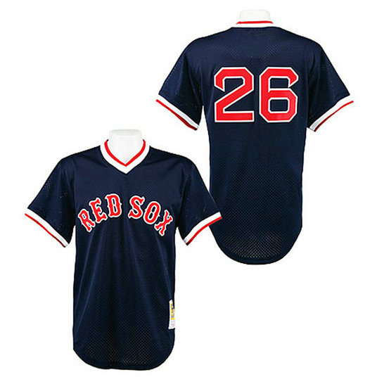 Boston Red Sox #26 Wade Boggs Dark Blue 1991 Throwback Jersey