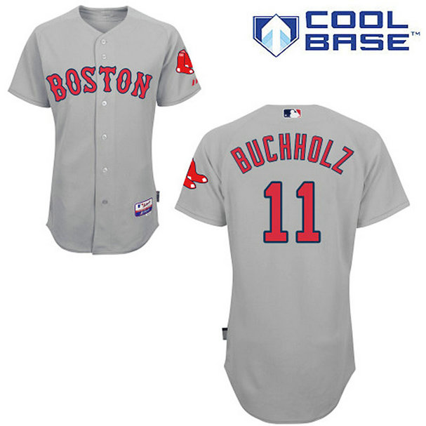 Boston Red Sox #11 Clay Buchholz Authentic Grey Away Cool Base Jersey