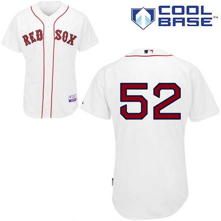Boston Red Sox #52 Yoenis Cespedes Authentic White Home Cool Base Jersey Boston Red Sox #52 Yoenis Cespedes Authentic White Home Cool Base Jersey