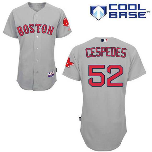 Boston Red Sox #52 Yoenis Cespedes Authentic Grey Away Cool Base Jersey Boston Red Sox #52 Yoenis Cespedes Authentic Grey Away Cool Base Jersey