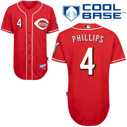 Cincinnati Reds #4 Brandon Phillips Red Cool Base Alternate Jersey Cincinnati Reds #4 Brandon Phillips Red Cool Base Alternate Jersey