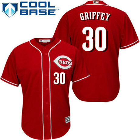Ken Griffey Jr #30 Cincinnati Reds Red Cool Base Jersey Ken Griffey Jr #30 Cincinnati Reds Red Cool Base Jersey