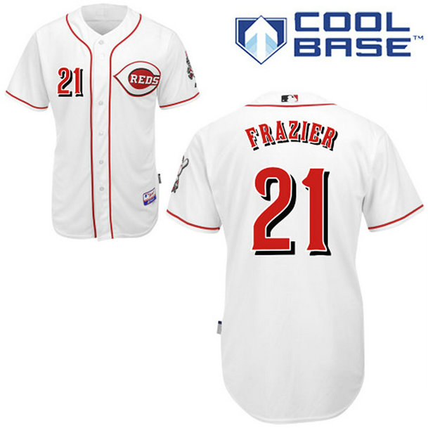 Cincinnati Reds #21 Todd Frazier Authentic White Home Cool Base Jersey Cincinnati Reds #21 Todd Frazier Authentic White Home Cool Base Jersey