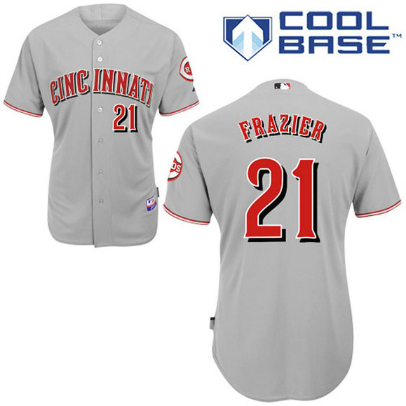 Cincinnati Reds #21 Todd Frazier Authentic Grey Away Cool Base Jersey Cincinnati Reds #21 Todd Frazier Authentic Grey Away Cool Base Jersey