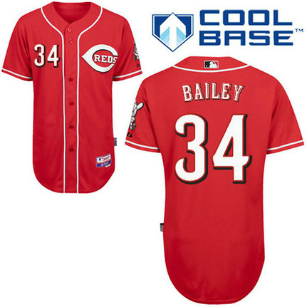 Cincinnati Reds #34 Homer Bailey Authentic Red Alternate Cool Base Jersey