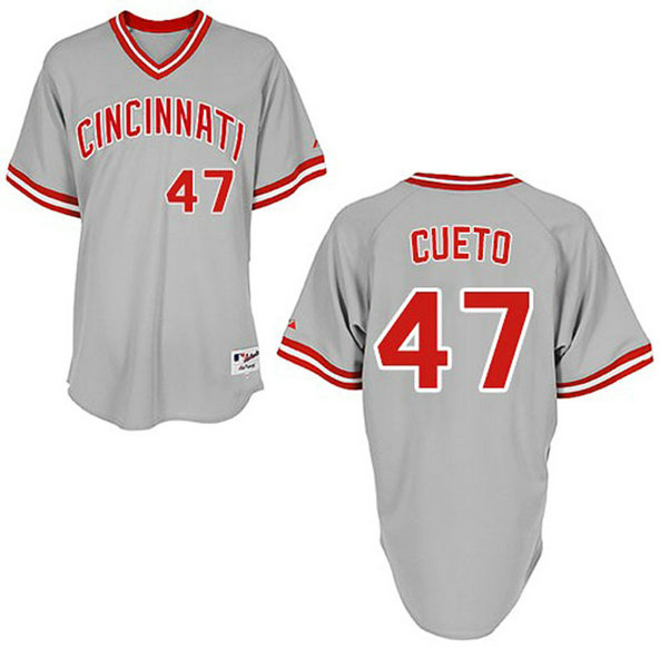 Cincinnati Reds #47 Johnny Cueto Authentic Grey 1991 Turn Back The Clock Jersey