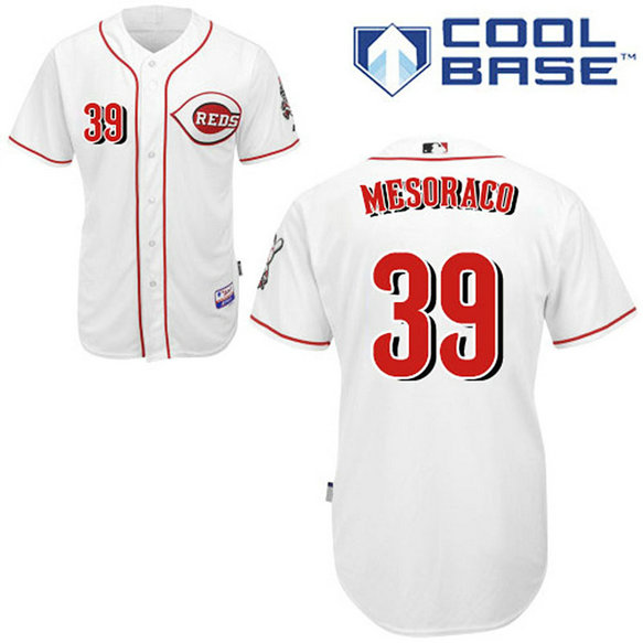 Cincinnati Reds #39 Devin Mesoraco Authentic White Home Cool Base Jersey Cincinnati Reds #39 Devin Mesoraco Authentic White Home Cool Base Jersey