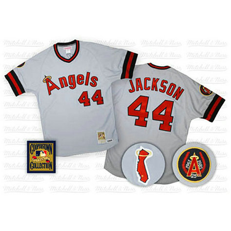 Los Angeles Angels of Anaheim #44 Reggie Jackson Grey Away Jersey