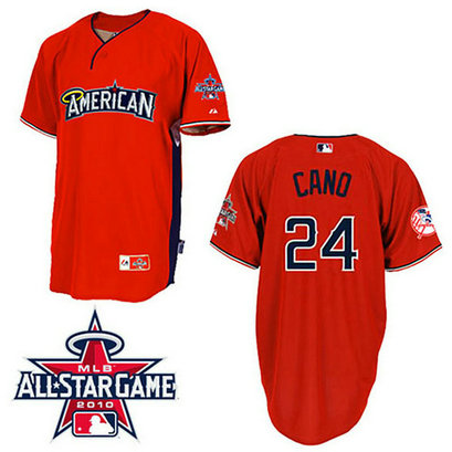 New York Yankees #24 Robinson Cano American League 2010 All Star BP Red Jersey New York Yankees #24 Robinson Cano American League 2010 All Star BP Red Jersey