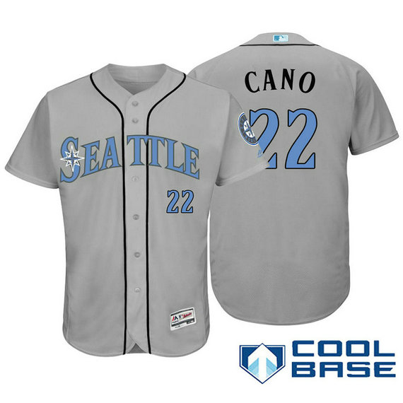 Seattle Mariners #22 Robinson Cano Grey Fashion 2016 Father's Day Cool Base Jersey Seattle Mariners #22 Robinson Cano Grey Fashion 2016 Father's Day Cool Base Jersey
