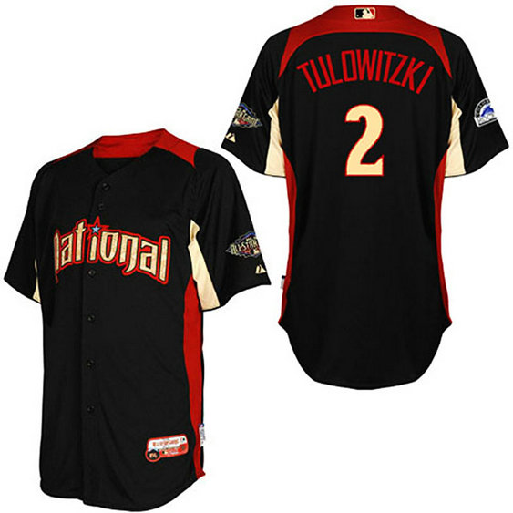 Colorado Rockies #2 Troy Tulowitzki Nation League 2011 All Star BP Black Jersey