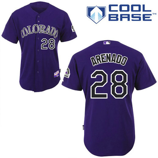 Colorado Rockies #28 Nolan Arenado Authentic Purple Alternate Cool Base Jersey Colorado Rockies #28 Nolan Arenado Authentic Purple Alternate Cool Base Jersey