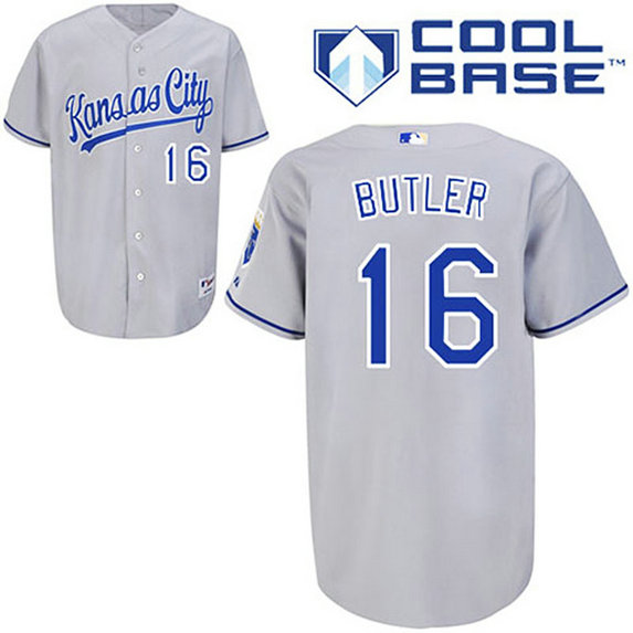 Kansas City Royals #16 Billy Butler Grey Away Cool Base Jersey