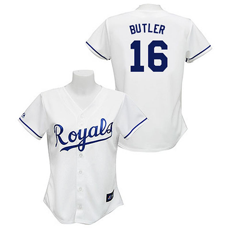 Kansas City Royals #16 Billy Butler White Home WoFashion Jersey