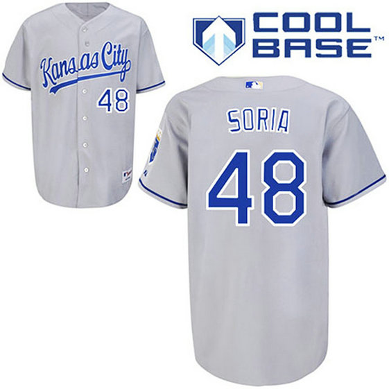 Kansas City Royals #48 Joakim Soria Grey Away Cool Base Jersey Kansas City Royals #48 Joakim Soria Grey Away Cool Base Jersey