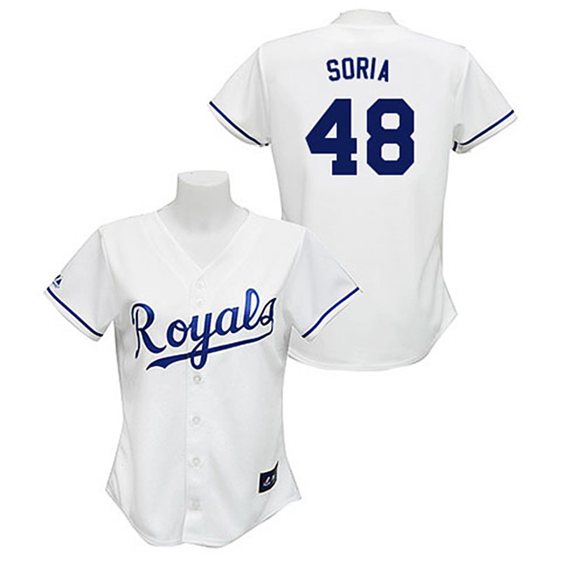 Kansas City Royals #48 Joakim Soria White Home WoFashion Jersey