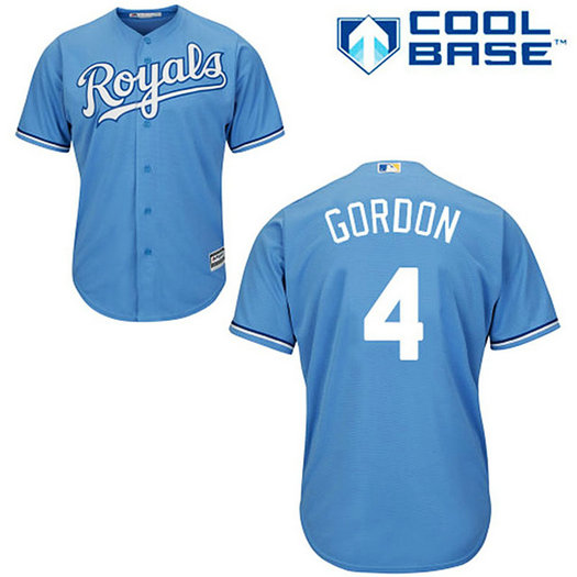 Kansas City Royals #4 Alex Gordon Blue Alternate Cool Base Jersey Kansas City Royals #4 Alex Gordon Blue Alternate Cool Base Jersey