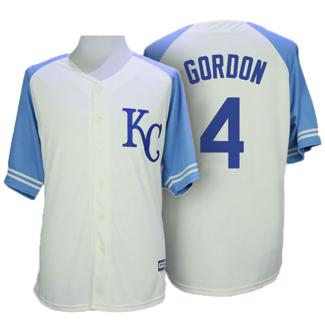 Kansas City Royals #4 Alex Gordon White Authentic Cool Base Jersey Kansas City Royals #4 Alex Gordon White Authentic Cool Base Jersey