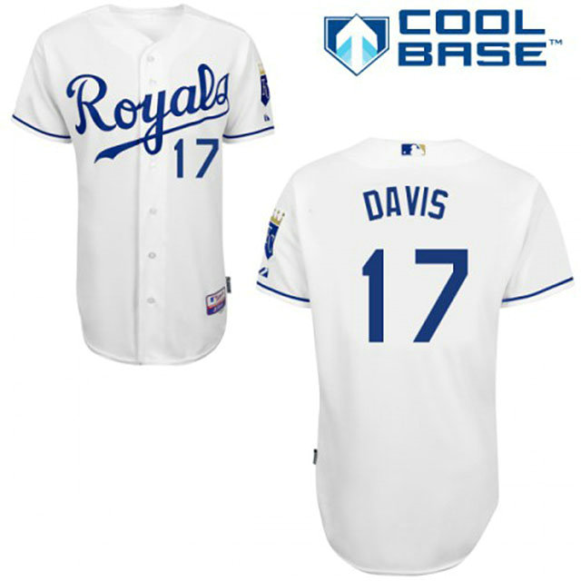 Kansas City Royals #17 Wade Davis White Cool Base Home Jersey Kansas City Royals #17 Wade Davis White Cool Base Home Jersey