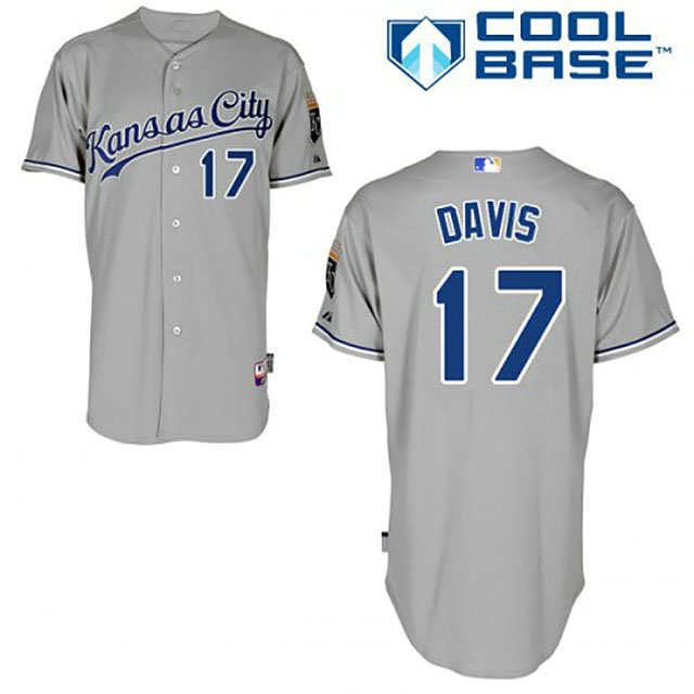 Kansas City Royals #17 Wade Davis Grey Cool Base Away Jersey Kansas City Royals #17 Wade Davis Grey Cool Base Away Jersey