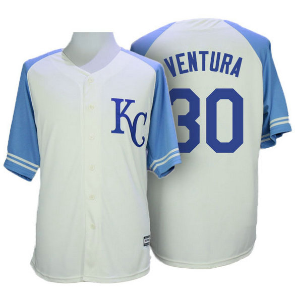 Kansas City Royals #30 Yordano Ventura White Authentic Cool Base Jersey Kansas City Royals #30 Yordano Ventura White Authentic Cool Base Jersey