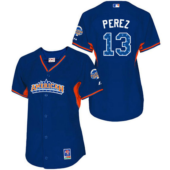 Kansas City Royals #13 Salvador Perez WoAuthentic Royal Blue American League 2013 All Star BP Jersey