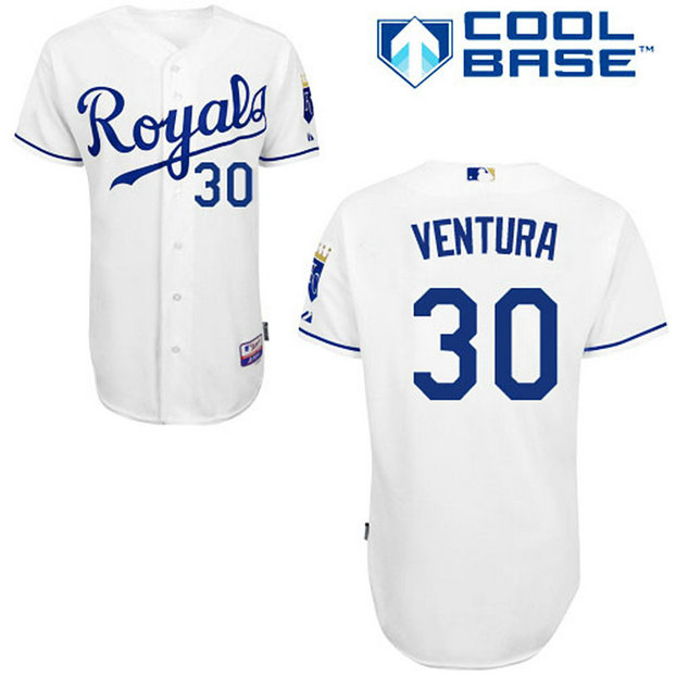 Kansas City Royals #30 Yordano Ventura Authentic White Home Cool Base Jersey Kansas City Royals #30 Yordano Ventura Authentic White Home Cool Base Jersey