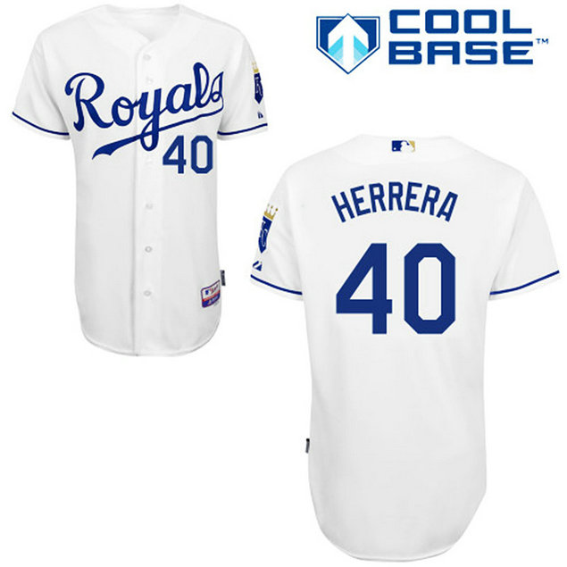 Kansas City Royals #40 Kelvin Herrera Authentic White Home Cool Base Jersey