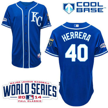Kansas City Royals #40 Kelvin Herrera Authentic Royal Blue Alternate W/2014 World Series Cool Base Jersey