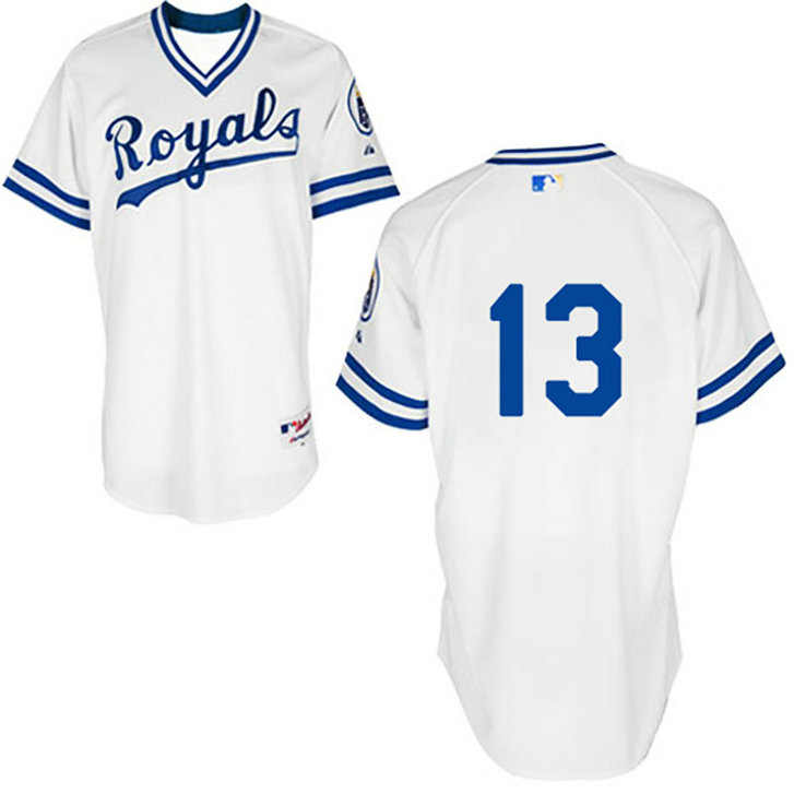Salvador Perez Authentic White 1974 Throwback Jersey Salvador Perez Authentic White 1974 Throwback Jersey