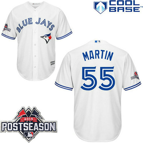 Toronto Blue Jays #55 Russell Martin White Cool Base Home Jersey