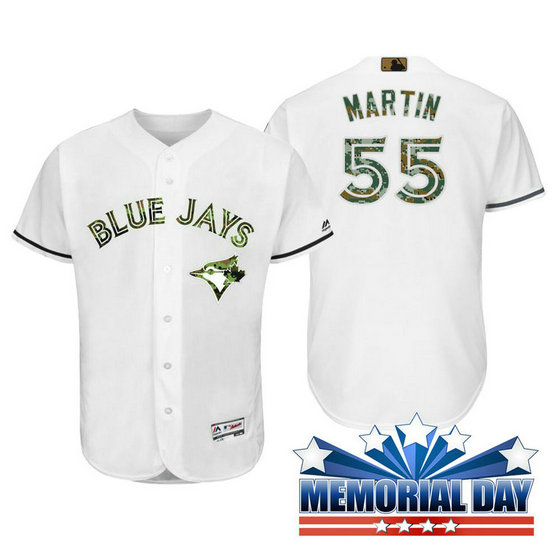 Toronto Blue Jays Russell Martin #55 White Camo Fashion 2016 Memorial Day Cool Base Jersey