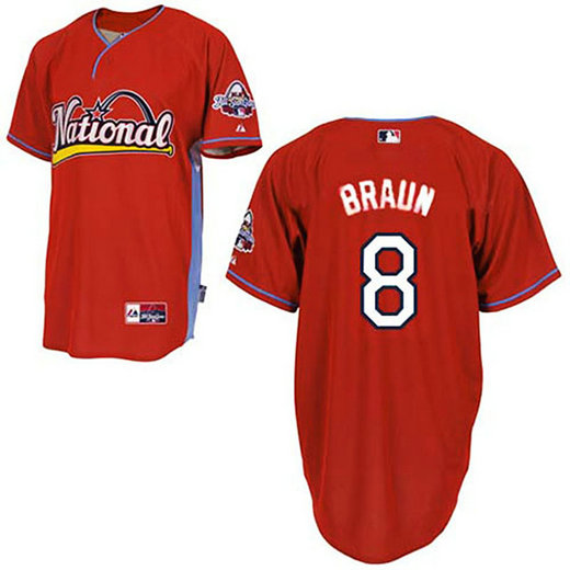 Milwaukee Brewers #8 Ryan Braun 2009 All Star Red Jersey Milwaukee Brewers #8 Ryan Braun 2009 All Star Red Jersey