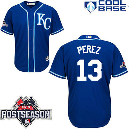 Kansas City Royals Salvador Perez Postseason Patch Navy Jersey Kansas City Royals Salvador Perez Postseason Patch Navy Jersey