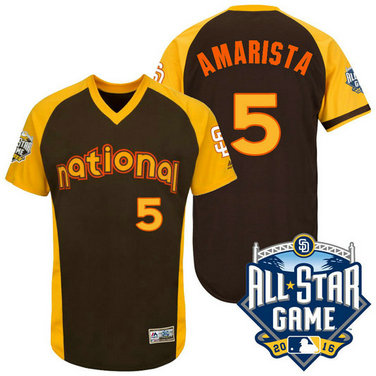 San Diego Padres Alexi Amarista #5 Brown National 2016 All-Star Game Home Run Derby Authentic Cool Base Jersey