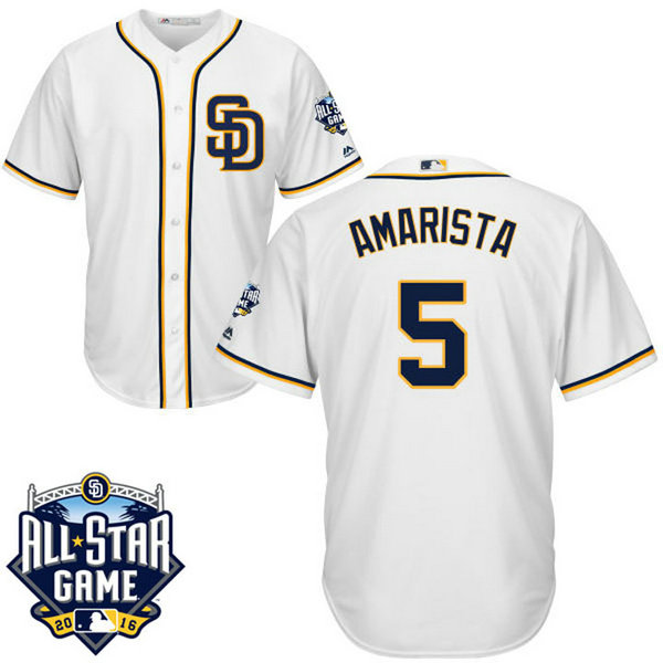 San Diego Padres Alexi Amarista #5 White 2016 All-Star Patch Authentic Cool Base Jersey