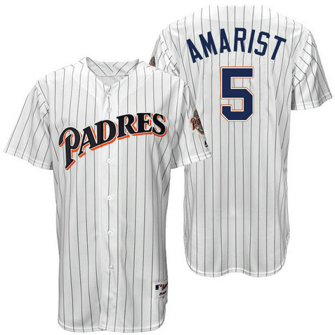 San Diego Padres Alexi Amarista #5 White Authentic Turn Back the Clock Jersey