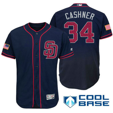 San Diego Padres #34 Andrew Cashner Navy Stars & Stripes 2016 Independence Day Cool Base Jersey San Diego Padres #34 Andrew Cashner Navy Stars & Stripes 2016 Independence Day Cool Base Jersey