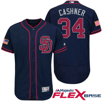San Diego Padres #34 Andrew Cashner Navy Stars & Stripes 2016 Independence Day Flex Base Jersey San Diego Padres #34 Andrew Cashner Navy Stars & Stripes 2016 Independence Day Flex Base Jersey
