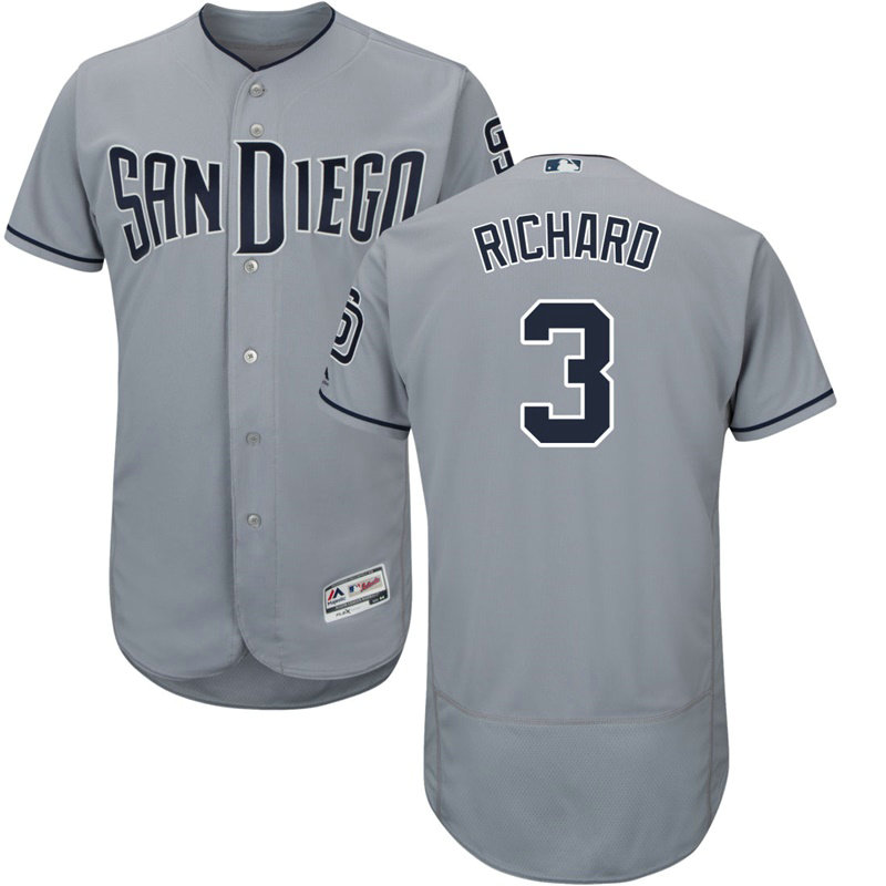 San Diego Padres Clayton Richard #3 Grey Authentic Collection Road Flex Base Player Jersey San Diego Padres Clayton Richard #3 Grey Authentic Collection Road Flex Base Player Jersey