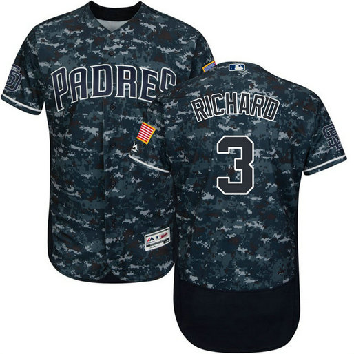 San Diego Padres Clayton Richard #3 Navy Camo Authentic Collection Alternate Flex Base Player Jersey San Diego Padres Clayton Richard #3 Navy Camo Authentic Collection Alternate Flex Base Player Jersey