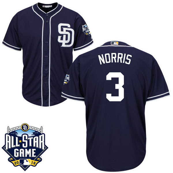San Diego Padres Derek Norris #3 Navy 2016 All-Star Patch Authentic Cool Base Jersey San Diego Padres Derek Norris #3 Navy 2016 All-Star Patch Authentic Cool Base Jersey