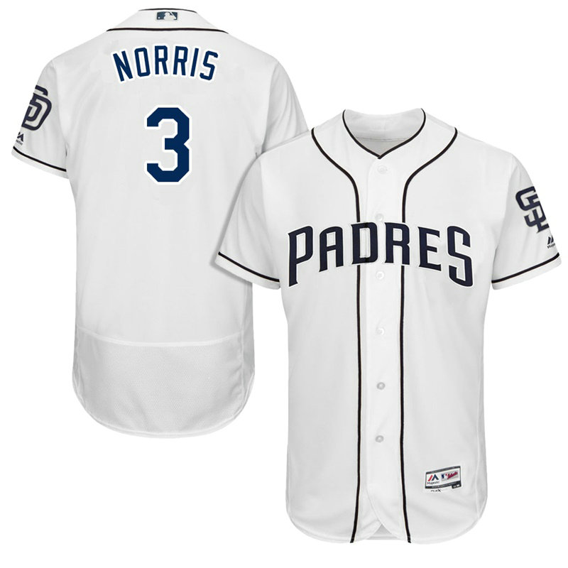San Diego Padres Derek Norris #3 White 2017 Home Authentic Collection Flex Base Jersey San Diego Padres Derek Norris #3 White 2017 Home Authentic Collection Flex Base Jersey