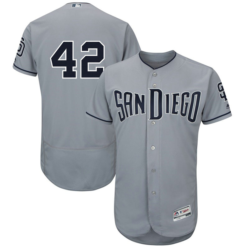 San Diego Padres Jackie Robinson #42 Grey Commemorative Flex Base Jersey