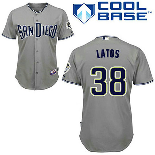 San Diego Padres #38 Mat Latos Grey Away Cool Base Jersey