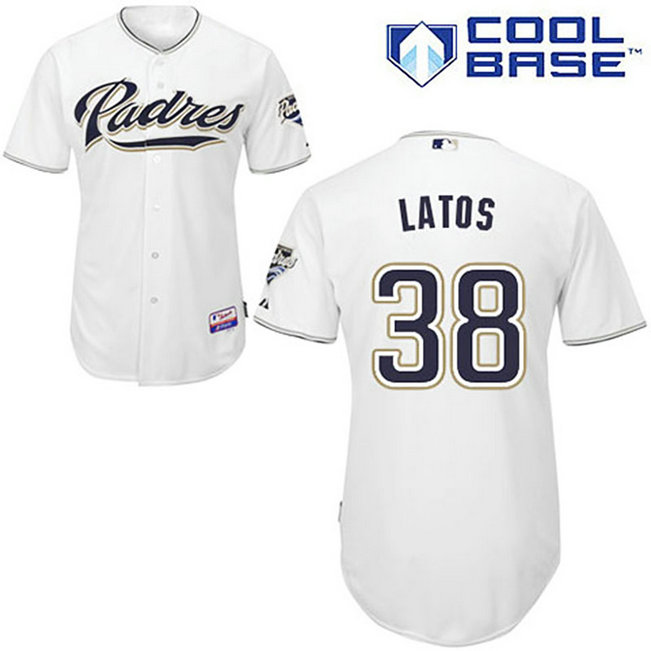 San Diego Padres #38 Mat Latos White Home Cool Base Jersey