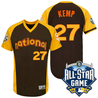 San Diego Padres Matt Kemp #27 Brown 2016 All-Star Game Home Run Derby Authentic Cool Base Jersey