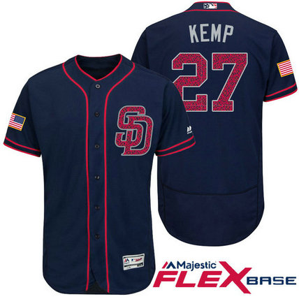 San Diego Padres #27 Matt Kemp Navy Stars & Stripes 2016 Independence Day Flex Base Jersey San Diego Padres #27 Matt Kemp Navy Stars & Stripes 2016 Independence Day Flex Base Jersey