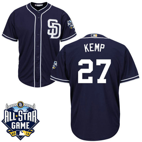 San Diego Padres Matt Kemp #27 Navy 2016 All-Star Patch Authentic Cool Base Jersey San Diego Padres Matt Kemp #27 Navy 2016 All-Star Patch Authentic Cool Base Jersey