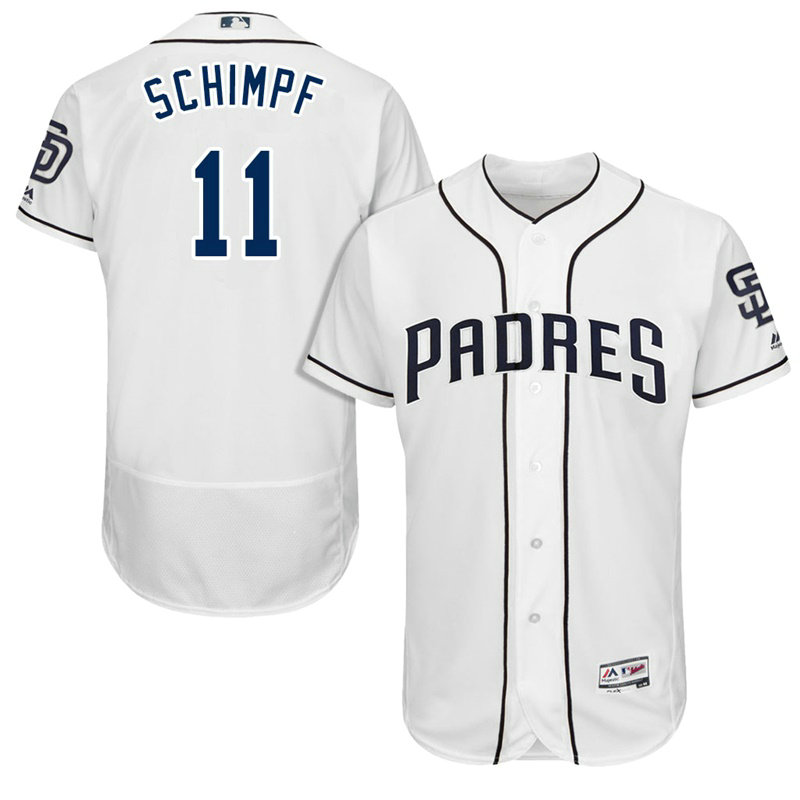 San Diego Padres Ryan Schimpf #11 White 2017 Home Authentic Collection Flex Base Jersey San Diego Padres Ryan Schimpf #11 White 2017 Home Authentic Collection Flex Base Jersey
